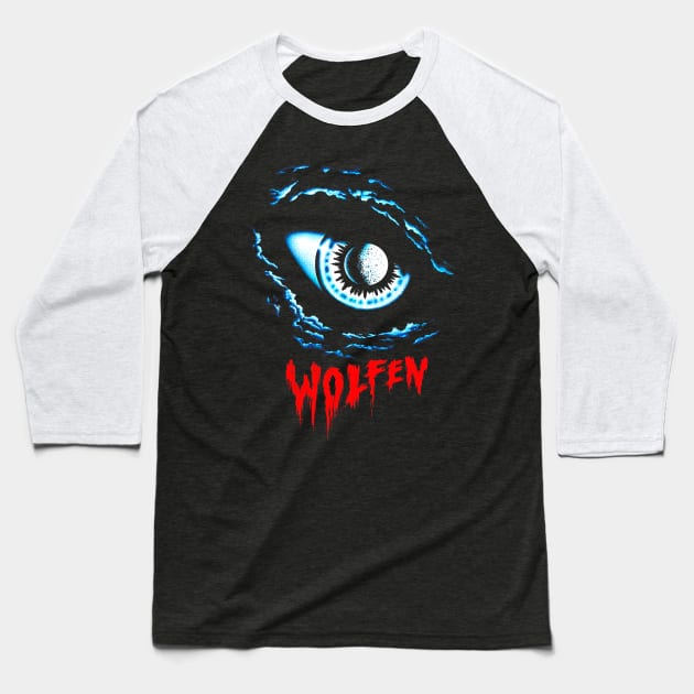 80s Wolfen Horror Movie Baseball T-Shirt by Starseeker